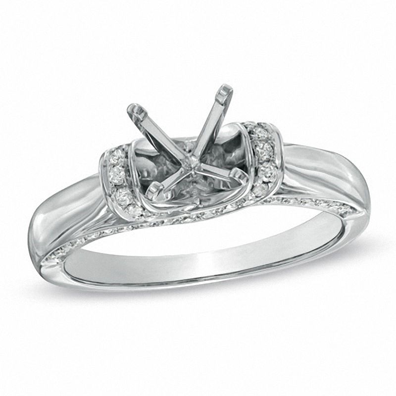 1/3 CT. T.W. Diamond Semi-Mount in 14K White Gold