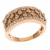 Thumbnail Image 1 of 1-1/2 CT. T.W. Champagne and White Diamond Cobblestone Band in 14K Rose Gold