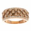 Thumbnail Image 1 of 1-1/2 CT. T.W. Champagne and White Diamond Cobblestone Band in 14K Rose Gold