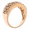 Thumbnail Image 3 of 1-1/2 CT. T.W. Champagne and White Diamond Cobblestone Band in 14K Rose Gold