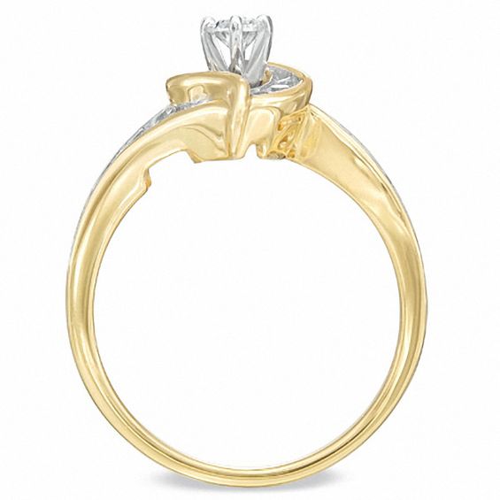 1 CT. T.w. Marquise Diamond Bypass Bridal Set in 14K Gold