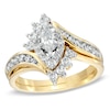 Thumbnail Image 0 of 1 CT. T.W. Marquise Diamond Bypass Bridal Set in 14K Gold