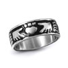 Thumbnail Image 0 of Men's 9.0mm Claddagh Wedding Band in Black Enamel and Stainless Steel