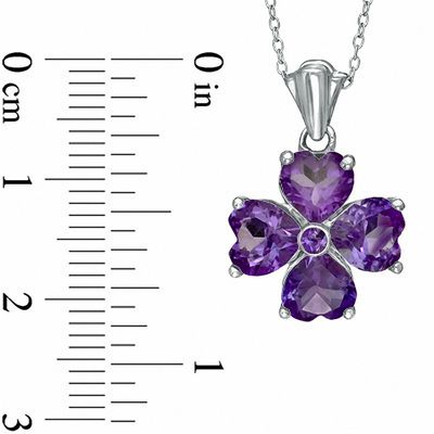 Heart-Shaped Amethyst Clover Pendant in 