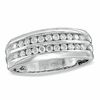 Thumbnail Image 0 of Men's 1/2 CT. T.W. Diamond Double Row Anniversary Band in 10K White Gold