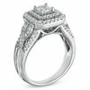 Thumbnail Image 2 of 1 CT. T.W. Princess-Cut Diamond  Double Frame Ring in 14K White Gold