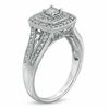 Thumbnail Image 2 of 1/2 CT. T.W. Diamond Vintage-Style Double Square Frame Engagement Ring in 10K White Gold
