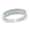 1/4 CT. T.W. Baguette and Round Diamond Band in 10K White Gold