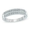 Thumbnail Image 1 of 1/4 CT. T.W. Baguette and Round Diamond Band in 10K White Gold