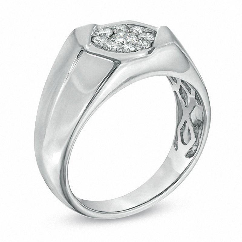Men's 1/2 CT. T.W. Diamond Ring in 10K White Gold | Zales