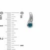 Thumbnail Image 2 of 1/3 CT. T.W. Enhanced Blue and White Diamond Drop Earrings in 10K White Gold