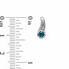 Thumbnail Image 1 of 1/3 CT. T.W. Enhanced Blue and White Diamond Drop Earrings in 10K White Gold