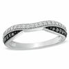 Thumbnail Image 1 of 1/3 CT. T.W. Enhanced Black and White Diamond Criss-Cross Band in 14K White Gold