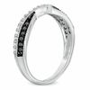 Thumbnail Image 2 of 1/3 CT. T.W. Enhanced Black and White Diamond Criss-Cross Band in 14K White Gold