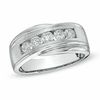 Thumbnail Image 0 of Men's 1 CT. T.W. Diamond Five Stone Bypass Band in 14K White Gold
