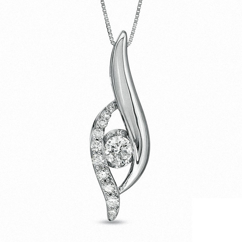 Main Image 1 of Sirena™ Eyes 1/2 CT. T.W. Diamond Pendant in 14K White Gold