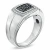 Thumbnail Image 2 of Black Blue Sapphire and 1/7 CT. T.W. Diamond Ring in 10K White Gold