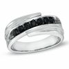 Thumbnail Image 0 of Men's Black Sapphire Seven Stone Bypass Band in 10K White Gold