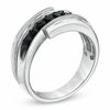 Thumbnail Image 1 of Men's Black Sapphire Seven Stone Bypass Band in 10K White Gold