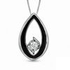 Thumbnail Image 1 of Sirena™ Black Eyes 1/7 CT.  Diamond Solitaire Pendant in 14K White Gold with Black Enamel