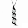 Thumbnail Image 1 of Sirena™ Black Eyes  1/4 CT. T.W. Diamond Three Stone Pendant in 14K White Gold with Black Enamel
