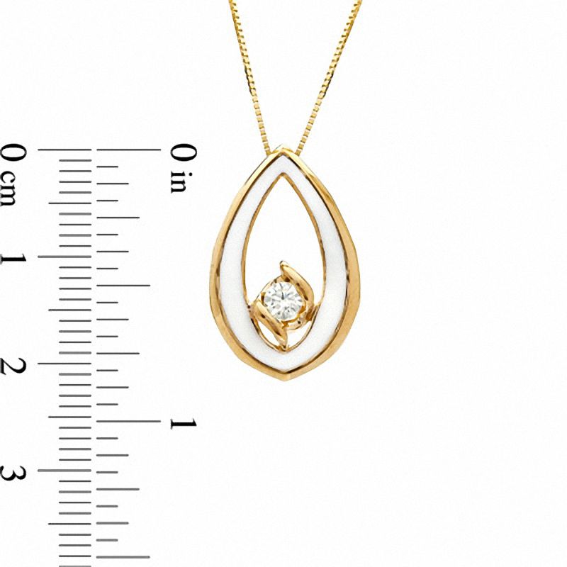Main Image 2 of Sirena™ White Eyes 1/7 CT. Diamond Solitaire Pendant in 14K Gold with White Enamel