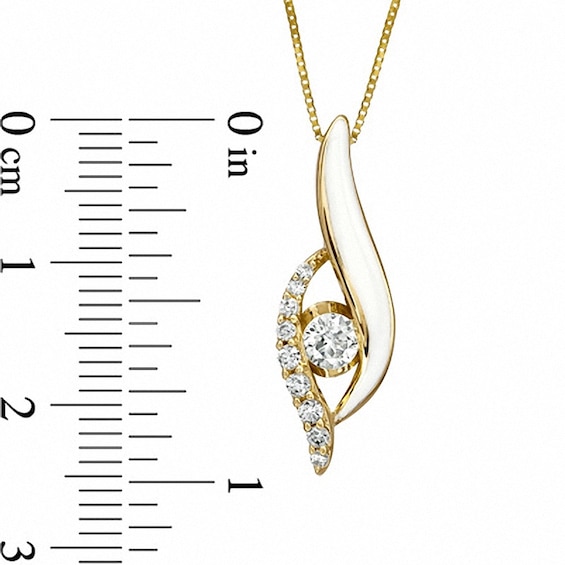 Sirena™ White Eyes 1/3 CT. T.w. Diamond Fashion Pendant in 14K Gold with White Enamel