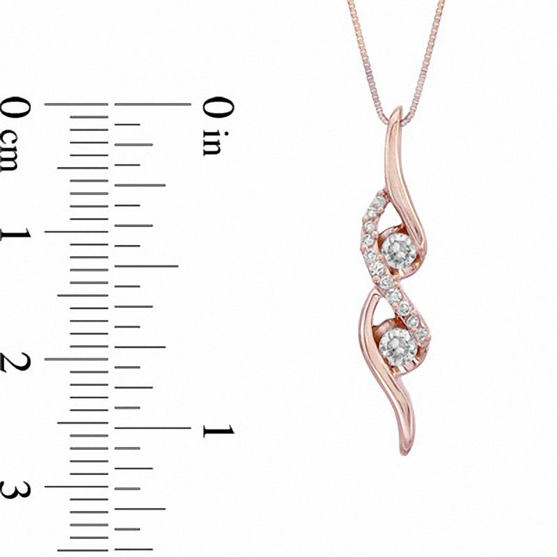 Zales 1/6 Ct. T.W. Diamond Heart-Top Key Pendant in 10K Rose Gold