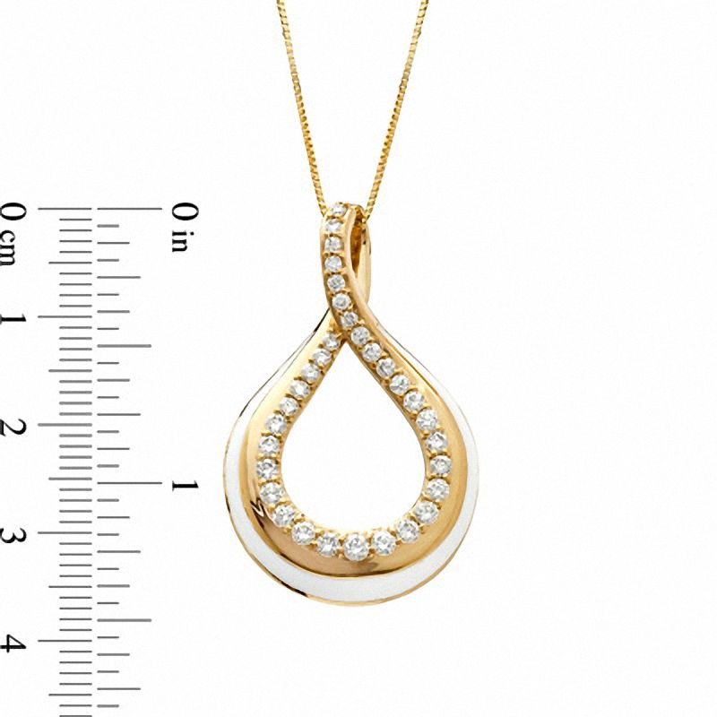 Main Image 2 of Sirena™ 3/4 CT. T.W. Diamond Pendant in 14K Gold with White Enamel