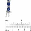 Thumbnail Image 3 of Oval Lab-Created Ceylon Sapphire and Diamond Accent Bracelet Sterling Silver - 7.25"