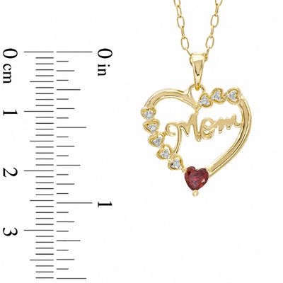 14Kt Rose Gold Plated Garnet /& Diamond Heart Mom Bracelet