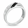 Thumbnail Image 2 of Black Sapphire Three Stone Slant Band in 10K White Gold