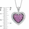 Thumbnail Image 2 of Lab-Created Pink and White Sapphire Heart Pendant in Sterling Silver
