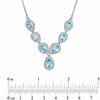 Thumbnail Image 2 of Pear-Shaped Blue Topaz and Diamond Accent Necklace in Sterling Silver