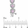 Thumbnail Image 3 of Heart-Shaped Lab-Created Pink Sapphire and Diamond Accent Bracelet in Sterling Silver - 7.25"