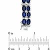 Thumbnail Image 3 of Oval Lab-Created Blue Sapphire and Diamond Accent Double Row Bracelet in Sterling Silver - 7.25"