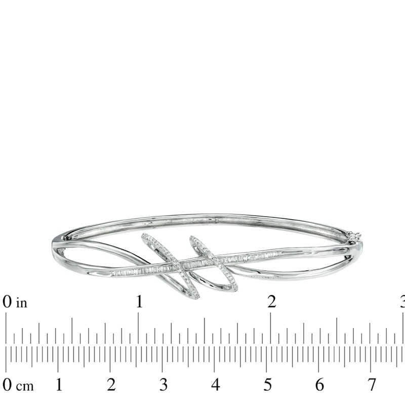 Main Image 2 of 1/3 CT. T.W. Diamond Fashion Wrap Around Bangle in Sterling Silver