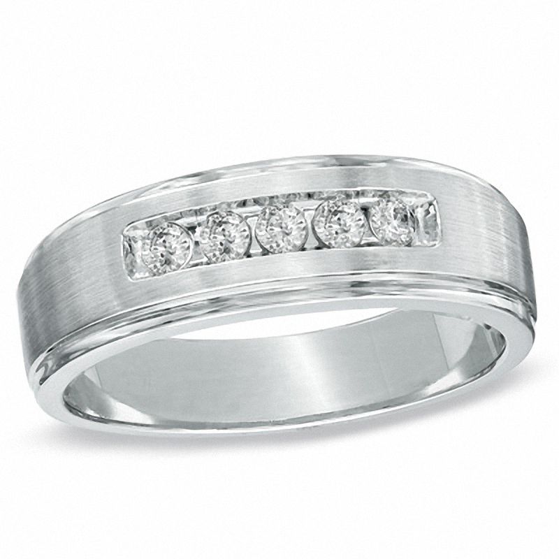 Main Image 1 of 1/4 CT. T.W. Diamond Five Stone Band in 14K White Gold