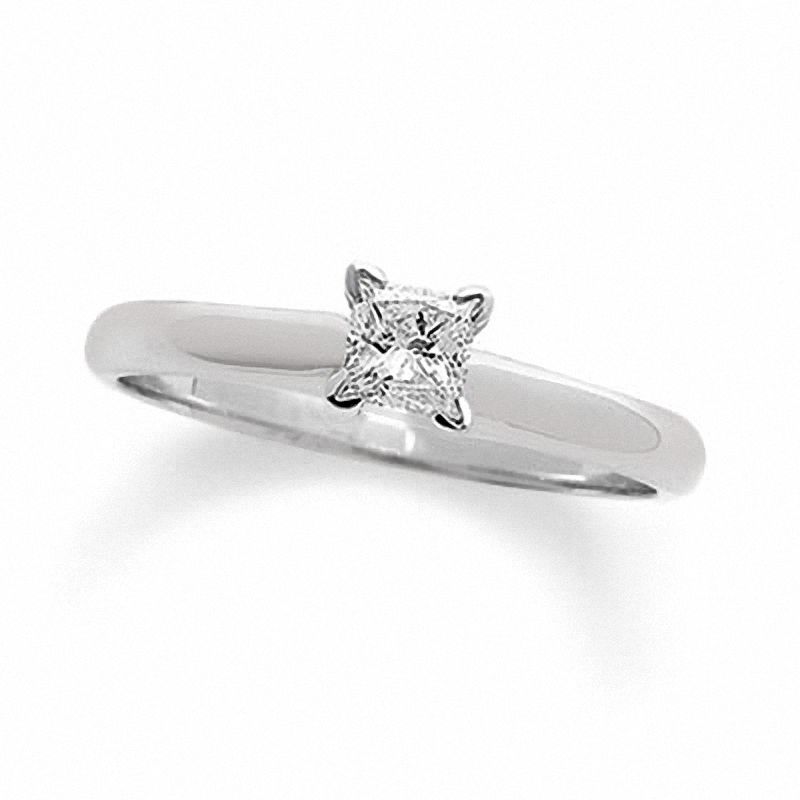 Main Image 1 of 3/4 CT. Princess-Cut Diamond Solitaire Engagement Ring in 14K White Gold