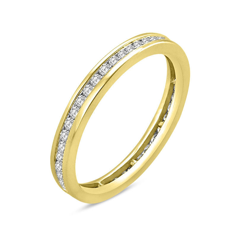 Main Image 3 of Ladies' 1/2 CT. T.W. Diamond Eternity Channel Set Wedding Band in 14K Gold