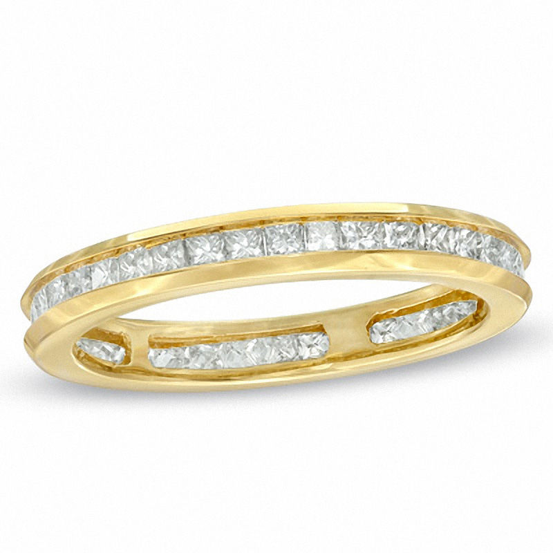Ladies' 1 CT. T.W. Princess-Cut Diamond Eternity Channel Set Wedding Band in 14K Gold