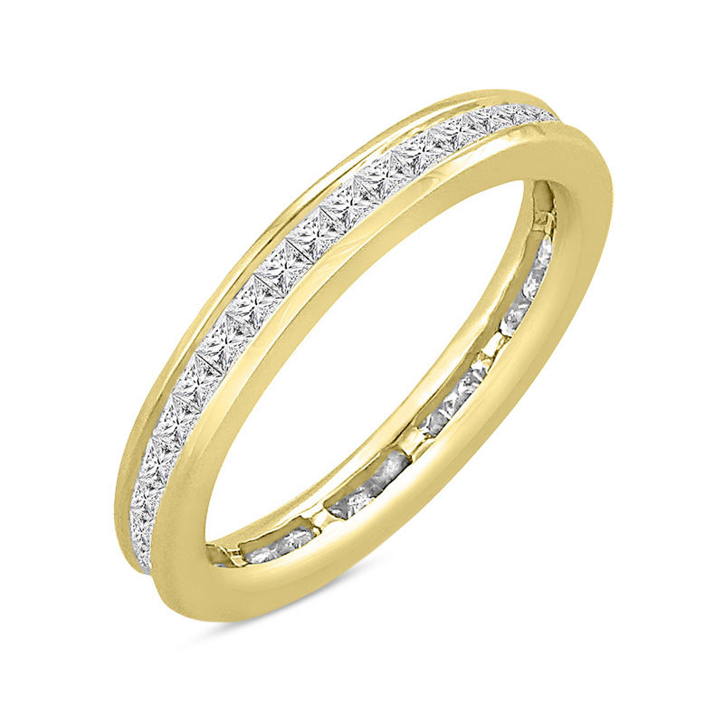 Ladies' 1 CT. T.W. Princess-Cut Diamond Eternity Channel Set Wedding Band in 14K Gold