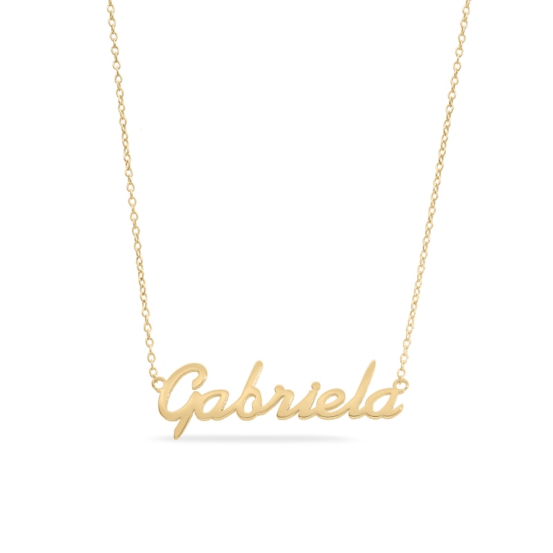 Main Image 1 of Script Name Necklace in 10K Gold (1 Line)