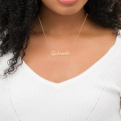 Custom Made Any Name Style 6 10k Yellow Gold Personalized Name Necklace 