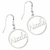 Thumbnail Image 0 of Round Drop Name Earrings in Sterling Silver (3-8 Characters)