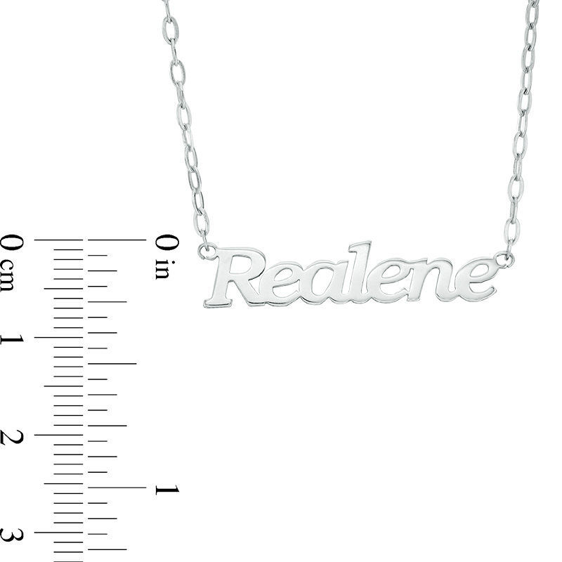 Script Name Necklace in Stainless Steel (12 Characters) 17.25" Name