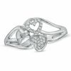 Thumbnail Image 1 of Diamond Accent Triple Heart Ring in 10K White Gold