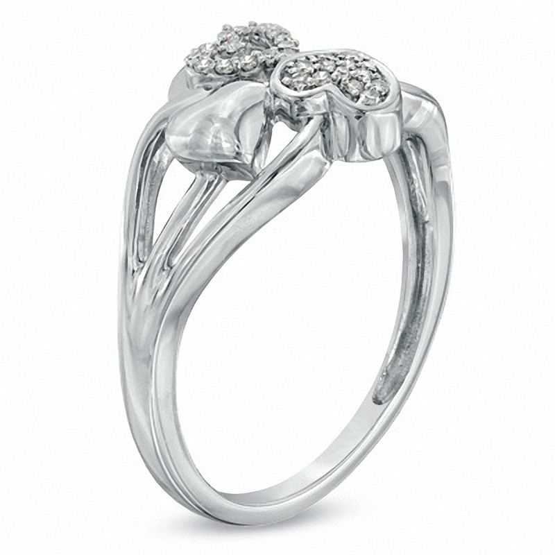 Main Image 2 of Diamond Accent Triple Heart Ring in 10K White Gold
