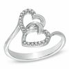 Thumbnail Image 1 of Diamond Accent Interlocking Hearts Ring in Sterling Silver