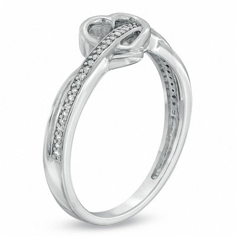 Main Image 2 of Diamond Accent Heart Ring in 10K White Gold